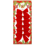 Božićne mašne 9,5 × 7,5 cm – set 6 komada crvene