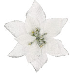Božićni ukras “Božićna zvijezda” – 13 × 13 cm, srebrna sa šljokicama