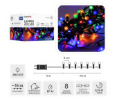 LED božićne lampice “Cherry Ball” – 200 lampica, višebojne