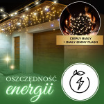 LED svjetlosna zavjesa – ledenice s efektom treperenja, 500 LED lampic
