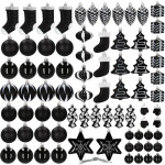 Set božićnih kuglica – 77 komada, crne