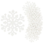 Springos set božićnih ukrasa "Snježna pahulja", 6 cm, 8 komada, bijela