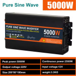 Inverter napona 5000W sa 12V na 220V Čisti Sinus!