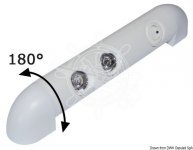 Svjetla LED okretljiva za 180°, 9/30V, 2x1W HD LED (3500 K), 195x30x33