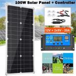 Solarni panel sa regulatorom punjenja za akumulatore 12V i 2x5V