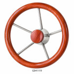 Brodski upravljač inox i drvo 350 mm – GS41119