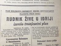 Borba - mart 1950. Zagreb - rudnik žive u Idriji!