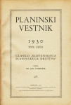 Planinski vestnik, god. 30, 1930. (Z27)