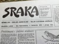 Sraka, fašnički list, Samobor 1971, ORIGINAL, jedan broj oštećeno