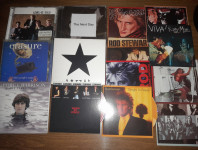 CD kolekcija pop/rock Bowie, Roxy Music, Rolling Stones, Beatles