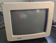 2x Atari SM124 CRT monitor