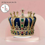 2D ravna, elegantna akrilna kraljevska kruna