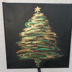 Božićno drvce II, akril na platnu, 20x20cm