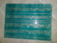 DEKORATIVNA STAKLENA TIRKIZNA RELJEFNA PLOČA - 2 komada, AKCIJA!