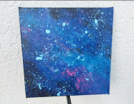 Galaksija I, akril na platnu sa drvenim okvirom, 20x20cm