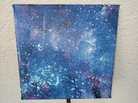 Galaksija III, akril na platnu sa drvenim okvirom, 20x20cm