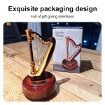 Glazbena kutija za harfu u vintage stilu, ručna mehanička poluga