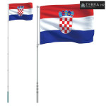 Hrvatska zastava i jarbol 5,5 m aluminijski - 5.5 m Hrvatska