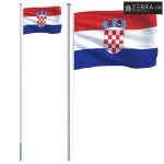 Hrvatska zastava i jarbol 6,08 m aluminijski - 6.08 m Hrvatska