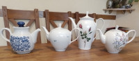 Lot porculanskih vintage čajnika za dekoraciju