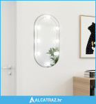 Ogledalo s LED svjetlima 80 x 40 cm stakleno ovalno - NOVO