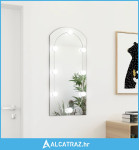 Ogledalo s LED svjetlima 90 x 45 cm stakleno u obliku luka - NOVO