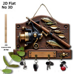 Rustikalni drveni držač za ključeve s ribarskom tematikom