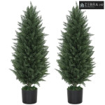Set od 2 umjetna čempresa s cementnom posudom, 90 cm, UV otporno, zele