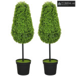 Set od 2 umjetne biljke u obliku suze od šimšira 90 cm, plastične umje