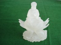 Staklena figura - Buda - mutno bijelo staklo