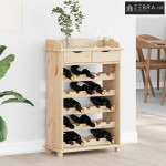Stalak za vino Prirodna 58 x 28 x 90 cm Masivno drvo bora - Prirodna