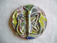 Ukrasna keramička pločica - Leptir - ručni rad