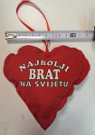 Ukrasno plišano srce Najbolji Brat