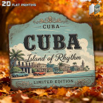 Vintage aluminjski znak "CUBA"