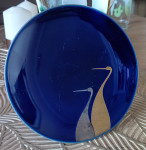 Vintage porculanski japanski tanjurić - lapis i zlato