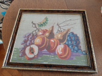 Voće, goblen pod staklom, u okviru 49,5 cm x 43 cm, ručni rad