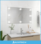 Zidno ogledalo bez okvira s LED svjetlima pravokutno stakleno - NOVO