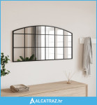 Zidno ogledalo crno 100 x 50 cm lučno željezno - NOVO