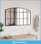 Zidno ogledalo crno 100 x 60 cm lučno željezno - NOVO