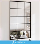 Zidno ogledalo crno 100 x 60 cm metalno - NOVO