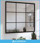 Zidno ogledalo crno 60 x 60 cm metalno - NOVO