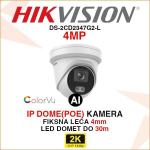 HIKVISION COLORVU 4MP IP DOME 4mm KAMERA DS-2CD2347G2-L