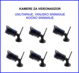komplet 6 kamera za video nadzor WIFI noćno vanjsko unutarnje snimanje