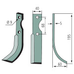 Nož freze Benassi 56 mm, Ø 9 mm, lijevi Z3-6CM003