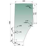 Staklo lijevih vrata John Deere: 6010, 6020, 6100, 6120, 6200, 6600...