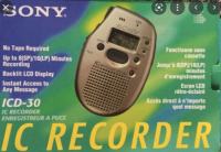 SONY ICD-30 diktafon LCD Digital Voice Recorder LCD SP8 LP16 nekorište
