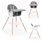 Dječja stolica za hranjenje 2-u-1, siva, ECOTOYS