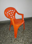 Dječja stolica, plastična, narančasta