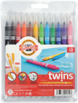 FLOMASTERI SET 1/12 TWINS KOH-I-NOOR WASHABLE (obostrani + perivi)