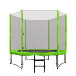 Trampolin s vanjskom sigurnosnom mrežom i ljestvama 8 ft / 244 cm zele